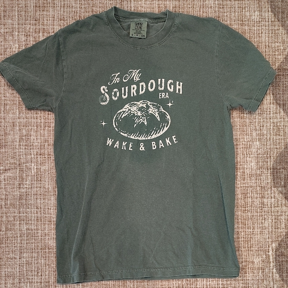 Comfort Colors Green Short Sleeve Tee with Retro Graphic